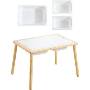 Beright Kids Table, Play Sand Indoor Sensory Table, with 3 Storage Bin for Kids, Perfect Choice for Christmas Thanksgiving Gift