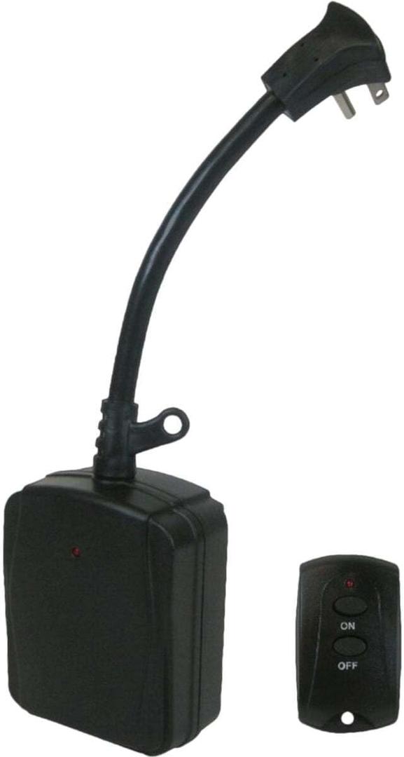 Prime TNOREM02 2-Outlet Black Outdoor Remote Control With Transmitter & 6