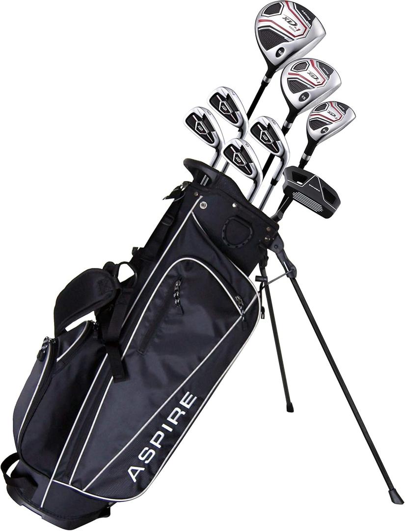 Aspire XD1 Teen Golf Club Set for Ages 13-16 (5'1"-5'6") - Left/Right-Handed Complete Youth Golf Club Set with Driver, Hybrid, 7-PW Irons, Putter, Stand Bag & 3 Headcovers