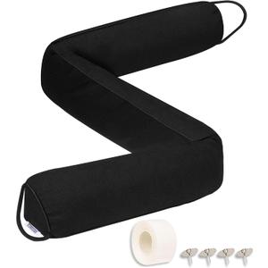 TORRAMI Under Door Draft Stoppers 32 Inch, Heavy Triangle Stop Draft Block Cold Air/Wind/Breeze Noise Blocker Door Sweeps Weather Stripping Bottom Seal Black