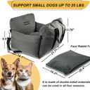 4-in-1 Dog Car Seat, Convertible Pet Booster Seat for Small Medium Dogs Up to 25lbs, Portable Travel Bed Sofa Pad with Safety Strap & Foldable Storage for Car Home Use