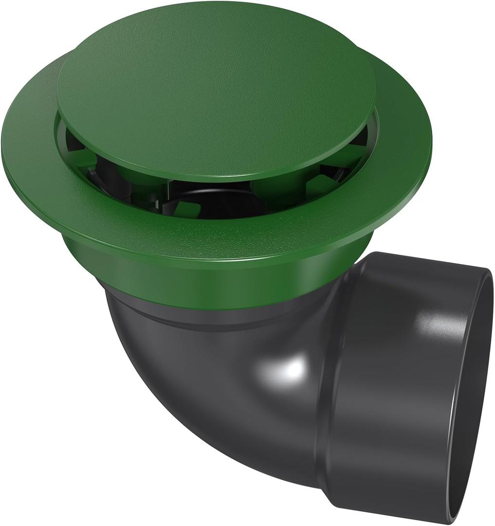 Pop Up Drainage Emitter with Elbow,fits 3 Sewer and Drain Fittings, Dual-Rod Downspout Cover, Outdoor Drain Cover for Yard Outlet, Channel Drains & Catch Basins,1PC