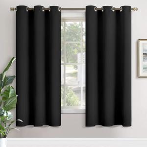 YoungsTex Black Out Curtains for Bedroom 72 Inch Length - Thermal Insulated Drapes with Grommet Room Darkening Privacy for Living Room, 2 Panels, 42 x 72 Inch, Black