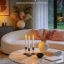 Homemory 24 Pcs Waxy Flameless Taper Candles with Remote, Flickering Battery Operated Taper Candle, Led Flameless Candlesticks Classic Tall Candles for Home, Wedding, Party, White, 9.6 inches
