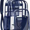 PAMANO Clear Backpack Transparent Heavy Duty School PVC Bookbag See Through Bag Boys and Girls for College Work Travel Security