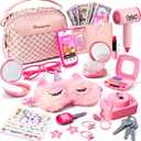 Little Girl Purse with Pretend Makeup for Toddler 3-5,Princess Pretend Play Toys for Ages 5-7,Kids Fake Makeup Sets Includes Toddler Purse, Phone, Camera,Baby Girl Birthday Gift 4-6 6-8