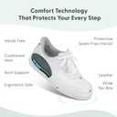 Orthofeet Women's Orthopedic Wander Hands-Free Leather Slip-On Dress Sneaker, 7.5