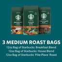 Starbucks Medium Roast Ground Coffee, Variety Pack, 3 bags (12 oz each)