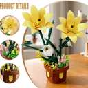 Flowers Botanicals Lily Building Set, Artifical Plants Bonsai Building Blocks Toys for Adults,Indoor Home Office Decor, Mother's Day Birthday Gifts for Women Girls 8-12 (296Pcs)