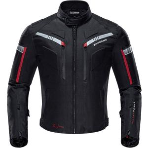 Motorcycle Jacket Motorbike Biker Waterproof Jackets Windproof Full Body Protective Gear Armoured Summer Winter for Men (X-Large, Black)