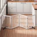37-74" Wide Dog Gate 4 Panel Dog Gates for Stair Doorways House Indoor Freestanding Pet Gates for Dogs, Doogie Puppy Fences