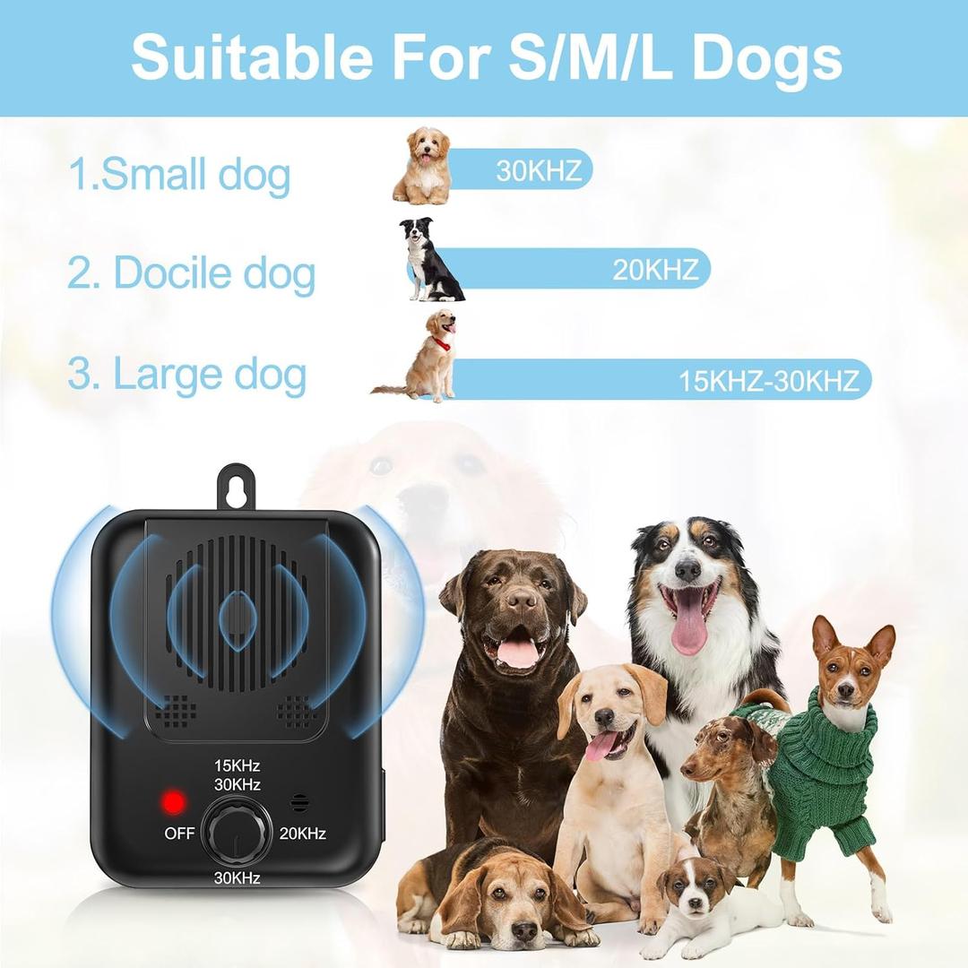 Anti Barking Device, Rechargeable Dog Barking Control Devices Sonic Bark Deterrent Devices Ultrasonic anti bark device for dogs with 3 Modes, Dog Barking Silencer Indoor Outdoor, Black