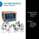 TRQ Rear Brake Caliper Set Zinc Coated Hardware Compatible with 2007-2009 Ford Focus