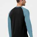 Dokotoo Men Men's Henley Shirt Fall Crewneck Color Block Slim Fit Long Sleeve T Shirts Button Up Tees (Black, M)