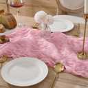 3 Pack Pink Cheesecloth Table Runners, 120 Inch 10Ft Blush Pink Gauze Table Runner for Wedding Birthday Party Baby Shower Decorations