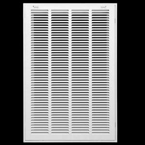 HVAC Premium 16 x 25 Duct Opening Steel Return Air Filter Grille, for 1-inch Filter, Removable Door, Flat Stamped HVAC Vent Cover Grille, Outer Dimensions 18.5 x 27.5