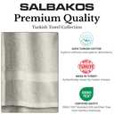 SALBAKOS 100% Turkish Cotton Bath Mat Towel Set of 2 Piece | 20x34 in Large Bath Mats | Luxury Hotel Quality, Thick, Absorbent, Quick Dry Bathmats for Bathroom & Toilet (Stone, 2 Bath Mats)
