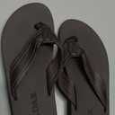 ADAX Mens Comfortable Leather Flip Flops,Non-Slip Sport Cushion Beach Slippers Thong Sandals (8.5, Brown)