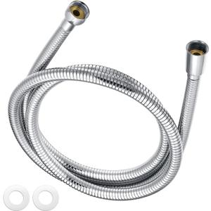 Stainless Steel Hand Held Shower Hose  59 Inch Flexible and Durable with Brass Insert and Nut, Universal Shower Hose Replacement