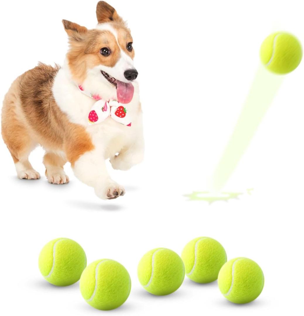 5 Pack Mini Tennis Balls for Pet Playing Fecth, 2 inch Dogs Training Tennis Balls for Small Size Dogs, Interactive Dog Playing Balls Fits 2 inch Dog Ball Launchers