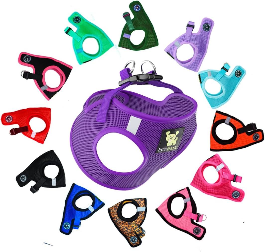 EcoBark Step in Dog Harness - Eco-Friendly Dog Harnesses for for Small & Medium Breed Dogs - Reflective and Adjustable Chest Body Halter Vest -Soft Luxurious Mesh (Purple, XL) (XL- 20 to 26 lbs - Chest Up to 20 in (Pack of 1))
