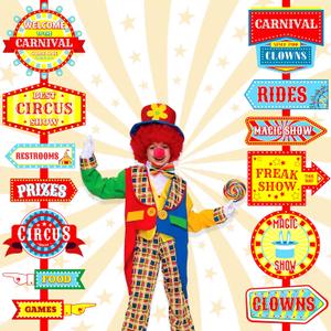 KatchOn, Carnival Signs for Carnival Decorations - Pack of 32 | Carnival Photo Booth Props for Carnival Theme Party Decorations | Circus Props for Circus Theme Party Decorations | Circus Decorations