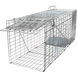 SZHLUX 32" Live Animal Cage Trap, Heavy Duty Folding Raccoon Traps, Humane Cat Trap for Stray Cats, Raccoons, Squirrel, Skunk, Mole, Groundhog, Armadillo, Rabbit, Catch and Release