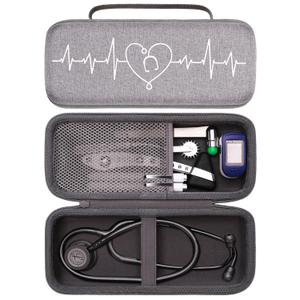 Stethoscope Case for 3M Littmann Cardiology III,II,IV,3M Littmann Master Cardiology/MDF MDOne Stainless Steel Stethoscope Nurse Accessories and Medical Equipment (Dark Grey Outer+Dark Grey Inner)