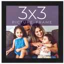 Noir Classique Mid Century Real Wood Picture Frame - 9x17 Inches, 0.75 Inch Width, 0.5 Inch Depth - UV Acrylic, Foam Board Backing & Hanging Hardware