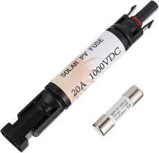 20A Waterproof in-Line Solar Fuse Holder,PV Inline Fuse Holders 20 Amp for Solar Panel and Solar Controller, Black,with Fuse