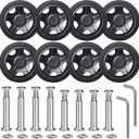 Luggage Suitcase Replacement Wheels Luggage Replacement Wheels Wear-Resistant Mute Suitcase Rubber Swivel Caster Repair Kits (Black-50mm-8pcs)