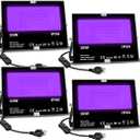 MELPO Black Light 30W LED Blacklight Flood Light Outdoor for Glow Party, Halloween Decoration, Body Paint, Fluorescent Poster, Neon Glow, IP66,US-Plug-Switch-6.7Ft Cord (4 Pack)