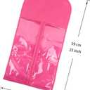 2 Pcs Hair Extensions Storage Bag with Hanger Portable Wig Storage Bags Hair Extension Holder for Multiple Wigs (Pink)