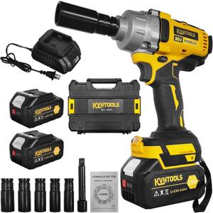 Power Impact Wrenches,Cordless Impact Wrench 1/2 Inch,Power Impact Gun Kit With1000N.m,High Torque Electric Impact Driver for Car RV Tire,Electric Impact Driver with 2 * 4.0Ah Battery
