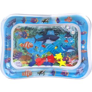 Boys' Water Sensor Play Mat - Cooling Cushion for Indoor & Outdoor Fun - Ideal for Tummy Time at Home or Travel - Water Play Mat (2pcs)