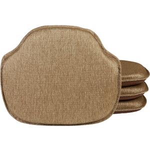 Klear Vu Gripper Omega Non-Slip Windsor Chair Cushions with Skid-Proof Seat Pad for Dining Room, Kitchen, and Office Use, 16x15 Inches, 4 Count (Pack of 1), Gold