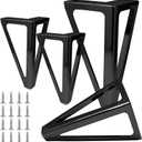 6 inch Heavy Duty Metal Furniture Sofa Legs, Sturdy Mid-Century Modern Style Replacement Legs for Cabinet/Dresser/Table (Black,4 Pcs)