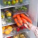 bealy 2 Pack Stackable Clear Drawer Organizer, Large Pull Out Fridge Organizers and Storage Container, Refrigerator Organizers and Storage for Fruit, Produce, Vegetables, Drinks, Snack and Food