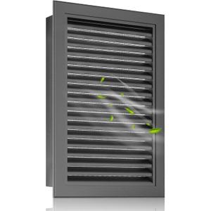 12 X 18" Aluminum Alloy Gable Vent, Enhanced Airflow Attic Vents, Ideal for Tool Shed, Exterior Wall, Crawl Space, Houses, and Garage, Vent Opening: 10" x 16" (Gray)