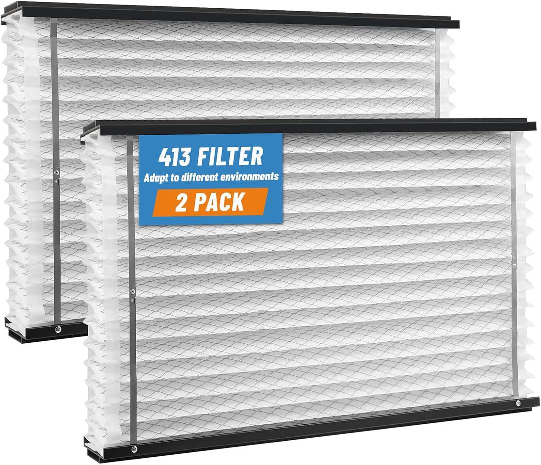 2-Pack 413 Replacement Filter, Compatible with Aprilaire 1410, 1610, 2140, 2416, 3410, 4400, 16x28x4 Inches MERV 13 Furnace Air Filter 2-Pack 413 Replacement Filter, Compatible with Aprilaire 1410, 1610, 2140, 2416, 3410, 4400, 16x28x4 Inches MERV 13 Furnace Air Filter