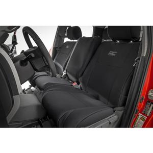Rough Country Neoprene Seat Covers for Toyota Tundra (2007-2013) Crew Cab with Bucket Seats - Waterproof & UV Resistant, Foam Padded, Front & Rear Seat Cover Set