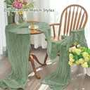 IVAPUPU 2 Pcs Cheesecloth Table Runner - 10ft Sage Green Boho Rustic Gauze Cheese Cloth Table Runner for Baby Shower Decorations Wedding Party Spring Garden Farmhouse Mothers Day Decor