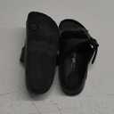 VICT POPU Womens Sandals Adjustable Double Buckle Strap Waterproof EVA Flat Slides (8, Black)