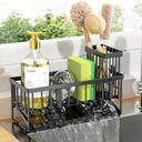 Cisily Sink Caddy Sponge Holder for Kitchen with Brush Holder and Stainless Steel Self Drain Tray, Rustproof Kitchen Sink Organizer for Sponge, Soap Dispenser Storage Accessories