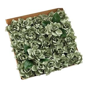 Ling's moment Flowers 25pcs Fake Gardenia Green Flowers Artificial Flowers with Stem, Fake Flower for DIY Wedding Decorations Centerpieces Bouquets Boutonnieres（Flores Artificiales para Decoracion）