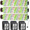 Crosswave Brush Roll Replacement and 1866 Replacement Filters for Bissel CrossWave 2306A CrossWave 1785 Series Vacuum (3 Pack 2460 Multi-Surface Brush Rolls & 3 Pack 1866 Vacuum Filters)