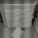 Stone Dish Drying Mats for Kitchen Counter (16x12In), Quick Dry Dish Drying Mat with Anti-Slip Pad, Absorbent Stone Dish Drying Mat, Match Any Countertop, White marble style, BPA Free, Designed in USA