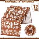 Hahafelt 12 Pcs Mexican Talavera Cielito Lindo Table Runner 71 x 13'' Linen Baby Shower Home Decor Traditional Cinco De Mayo Dia De Los Muertos Day of The Dead Fiesta Party Decoration Supplies (Brown)