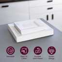 Aya's 60ct Square Plastic Disposable Plates, White - 9.5-Inch 30 Dinner and 6.5-Inch 30 Salad Plates for Party - Heavy-Duty Hard Plastic Design for Wedding, Event, Christmas, and Thanksgiving