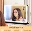 Ratsamee Black 28" x 20" Vanity Mirror with Lights, Led Makeup Mirror, Lighted Makeup Mirror with 3 Color Dimmable Lights, Smart Touch Screen Control, Aluminum Metal Frame,USB Charging Port